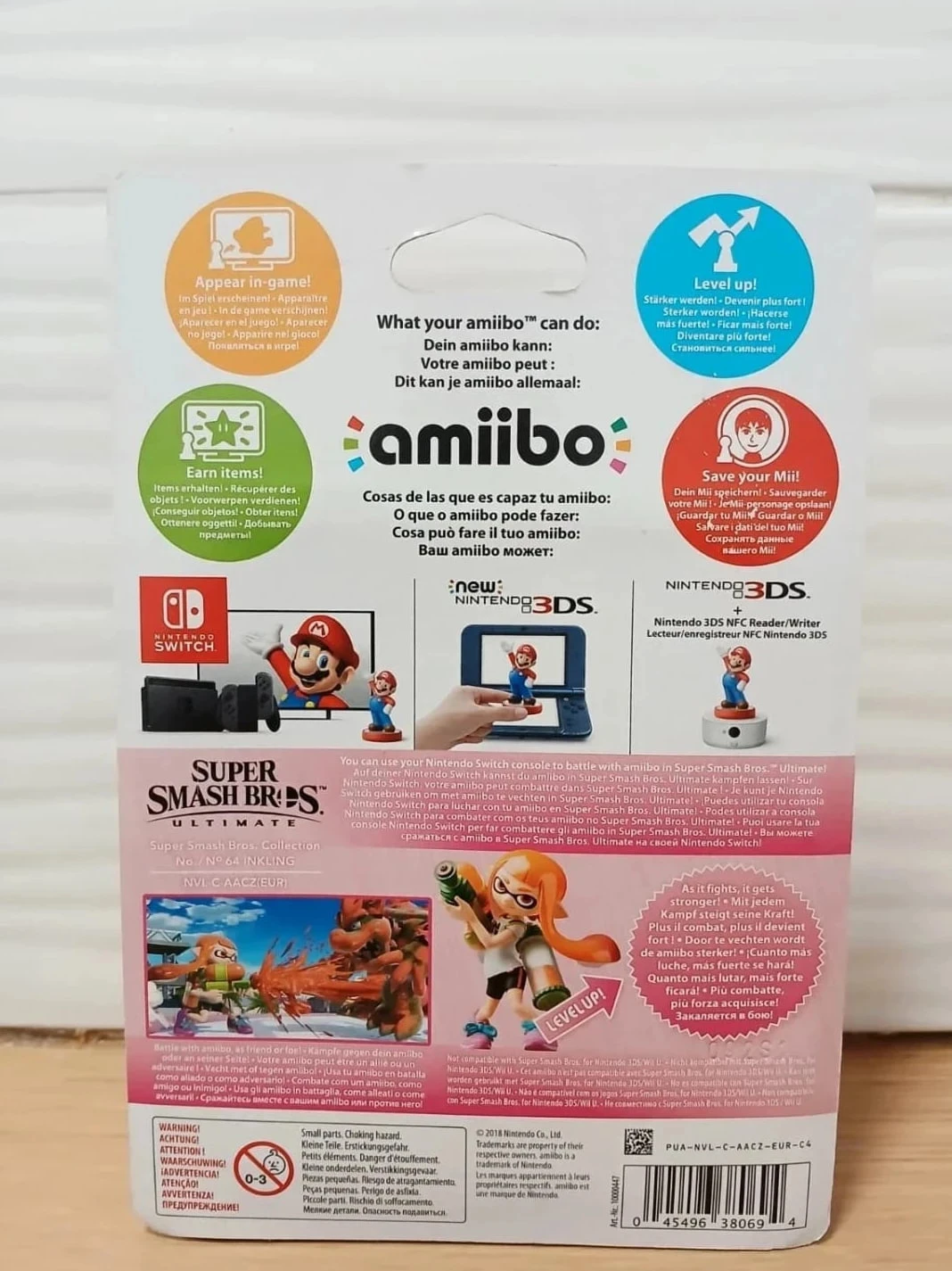 Figurino Nintendo Amiibo Inkling 64 Super Smach Bros Coleção – photo 2